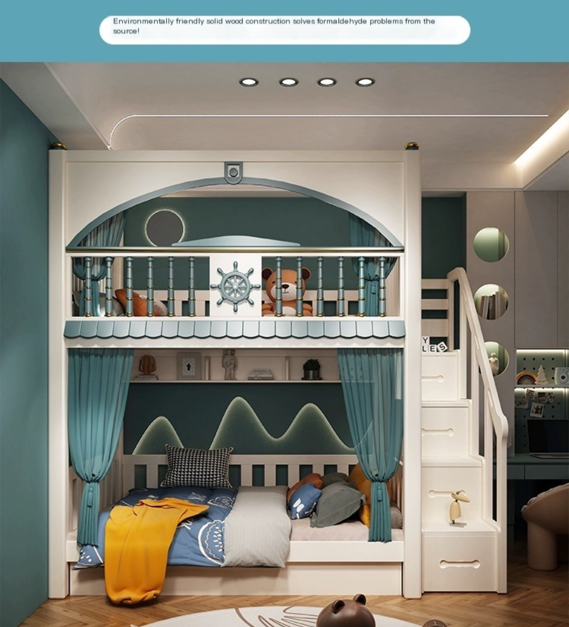 Elevate Your Space with Full Solid Wood Upper and Lower Bunk Beds - We Deliver and Install for You