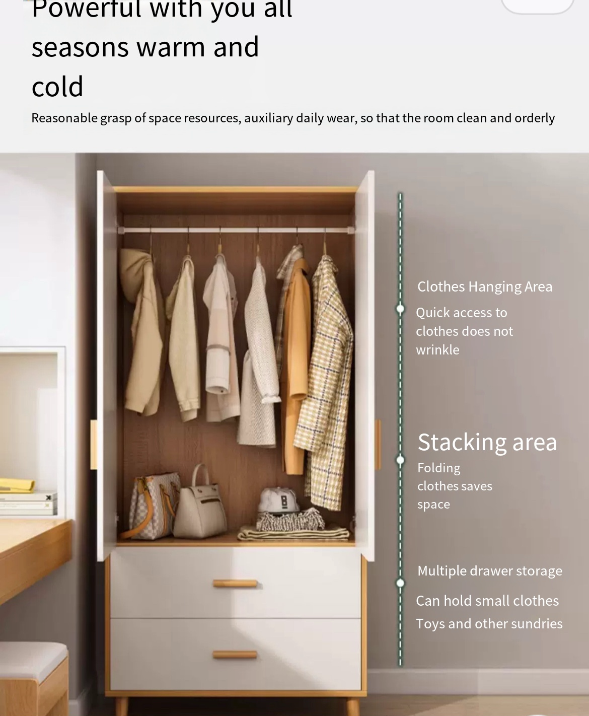 Space-Saving Elegance: Modern 2/6-Door Wardrobe for Stylish Small Apartments