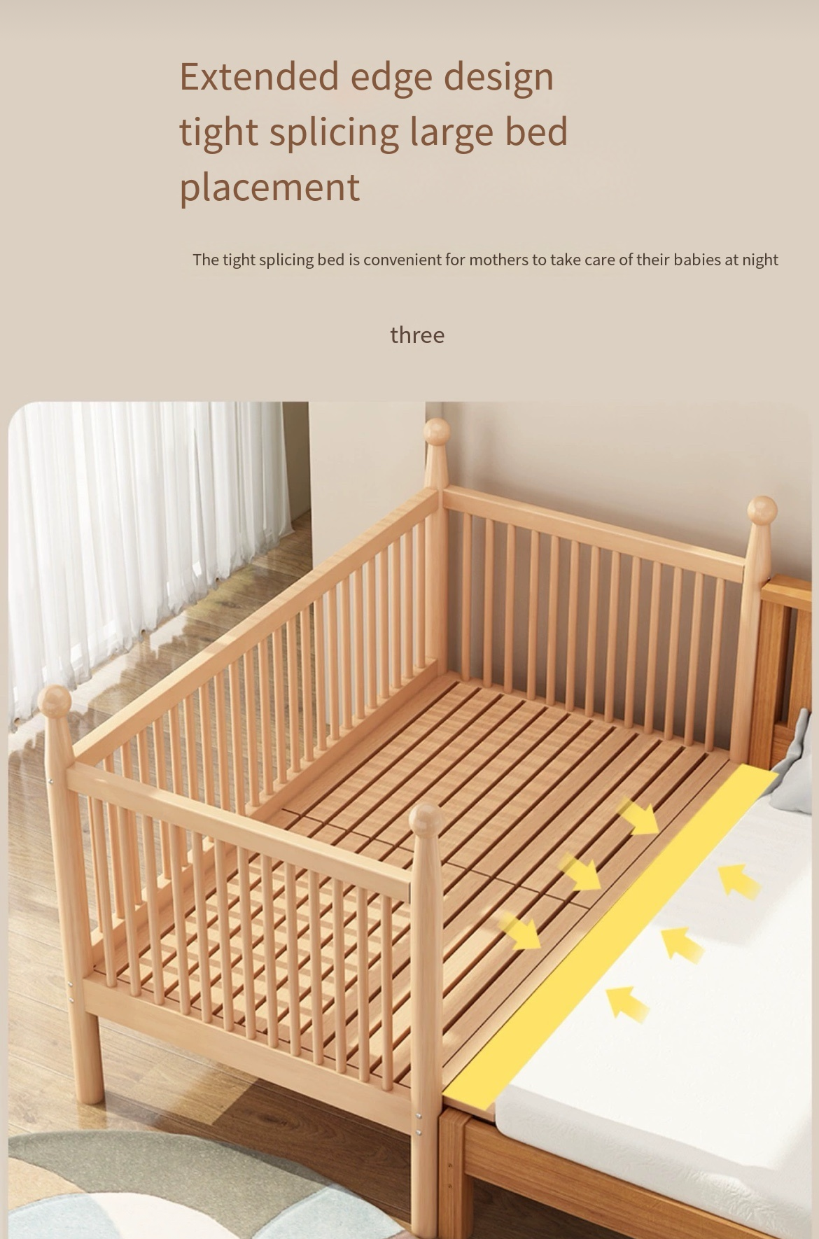 Safety First: Beech Children's Bed with Guardrail - Installation & Delivery Included