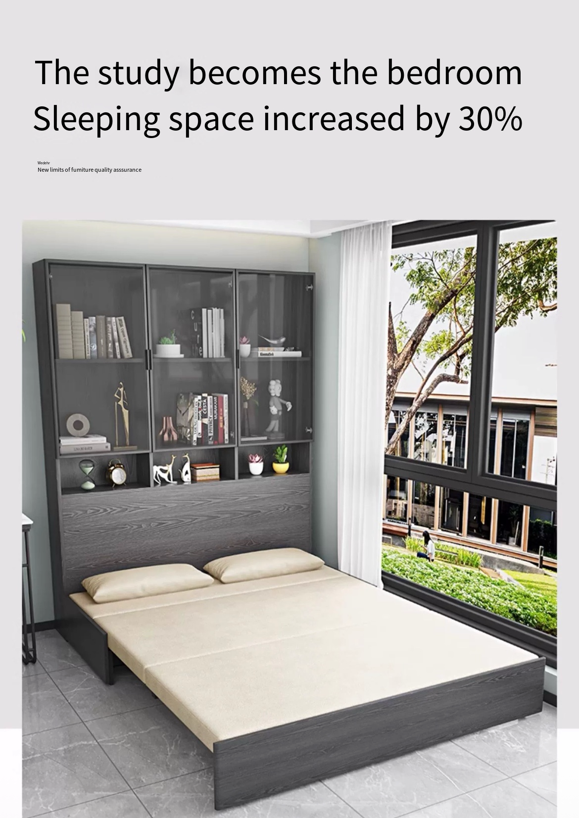 The Ultimate Space Saver: Folding Bed Cabinet with Bookshelf Combo - Your Smart Furniture Solution