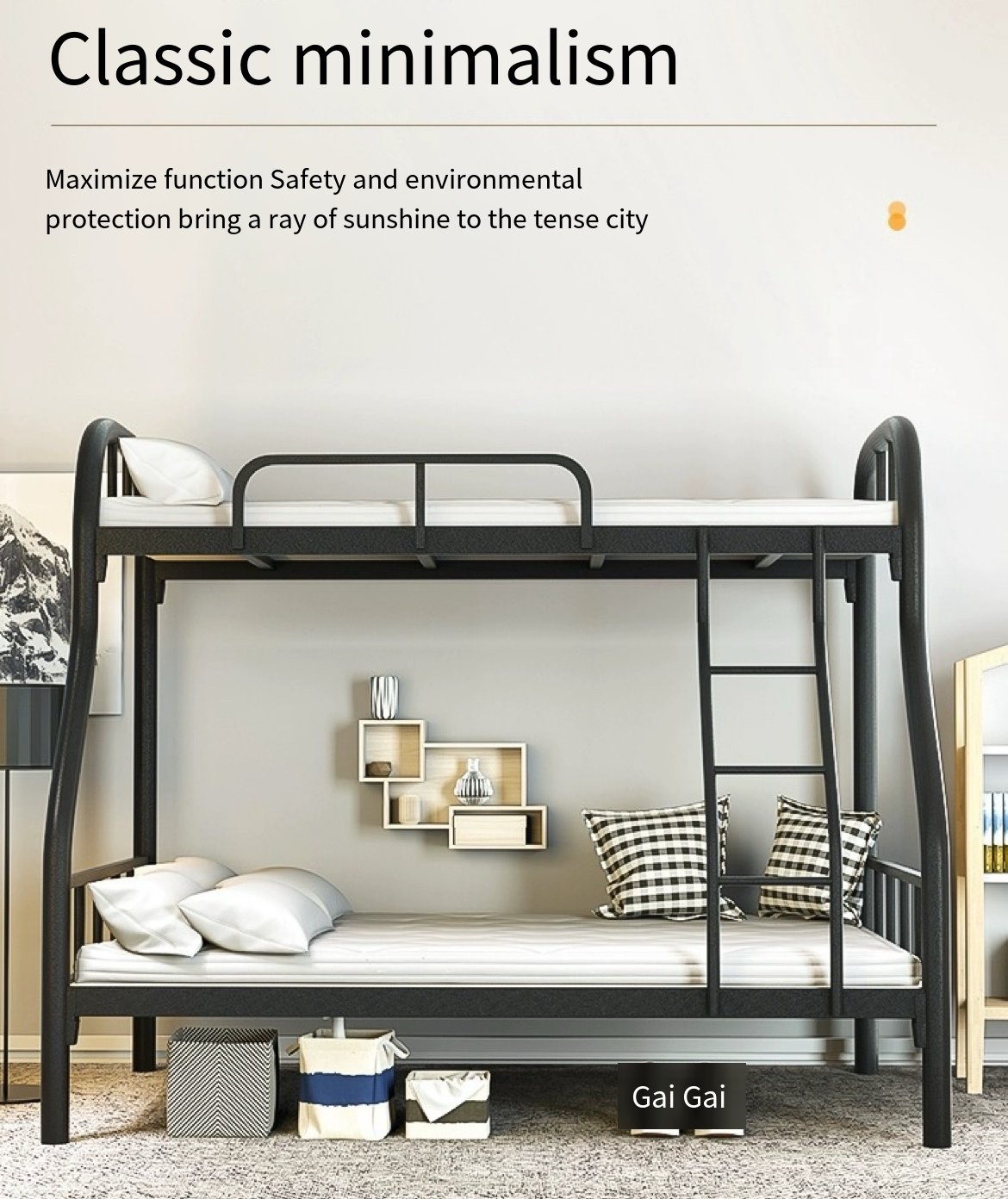 Maximize Space with our Iron Art High and Low Bed - A Mother Bed with Upper-Lower Bunks perfect for Families