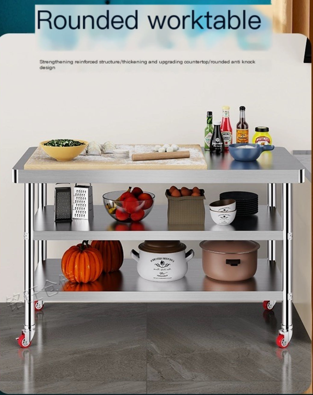 Elevate Your Cooking Space with our Commercial Load-Bearing Table.100*60*80cm