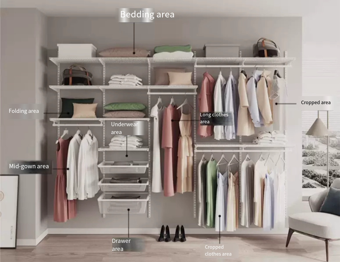 Organize in Style and Maximize Space with Three Rooms Wall-Mounted Closet Wardrobe