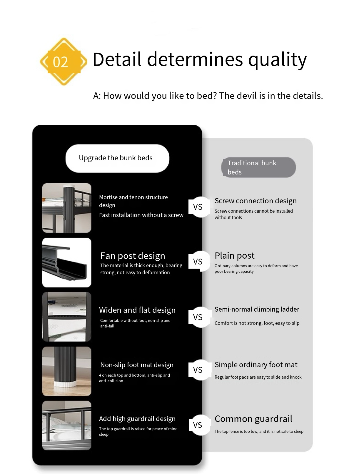 Smart Living, Smart Sleeping: Double Height Steel Frame Bed - Perfect for All