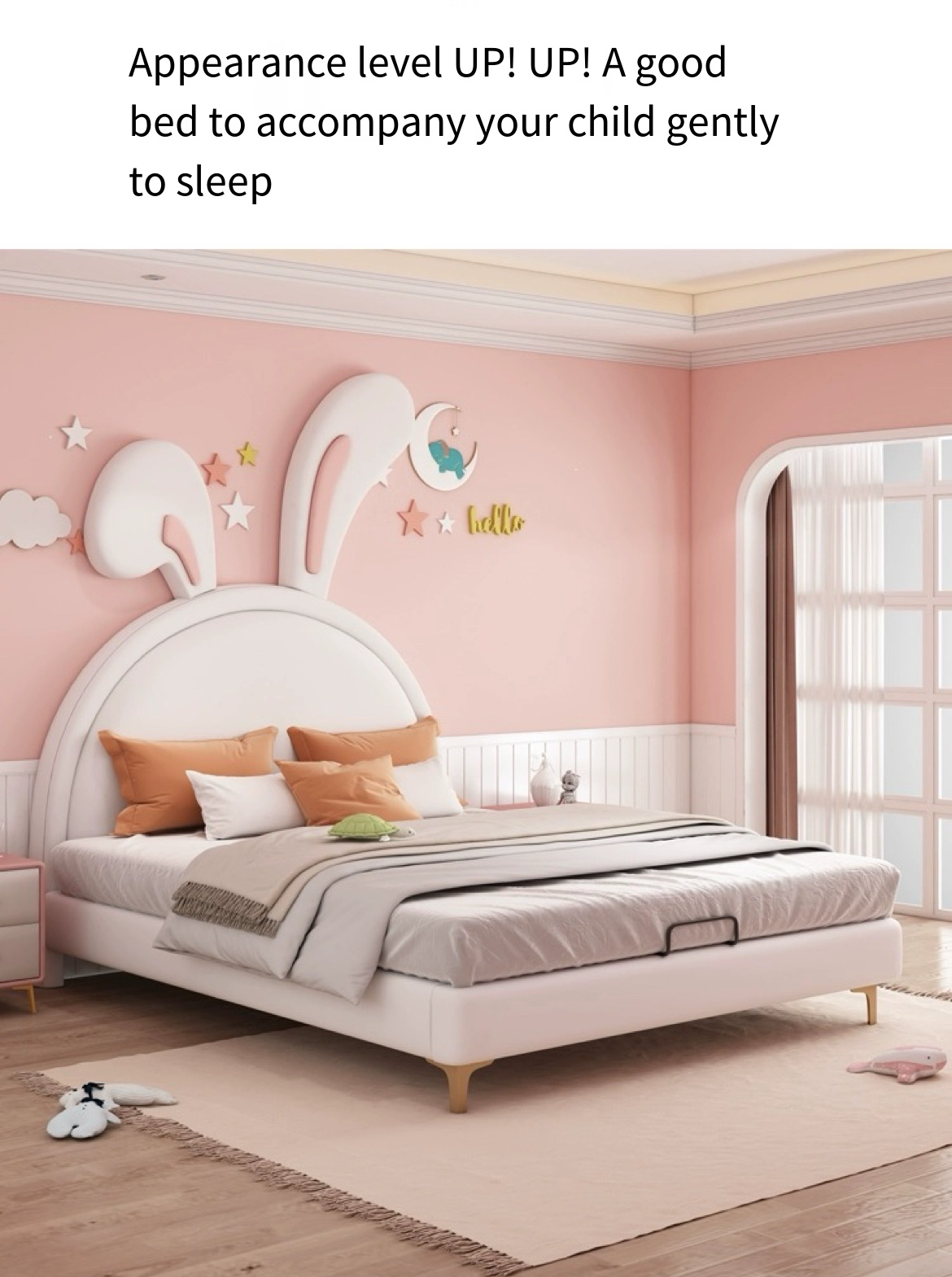 Solid Wood Elegance: The Leather Bed Fit for Your Little Princess - We Deliver, We Install!