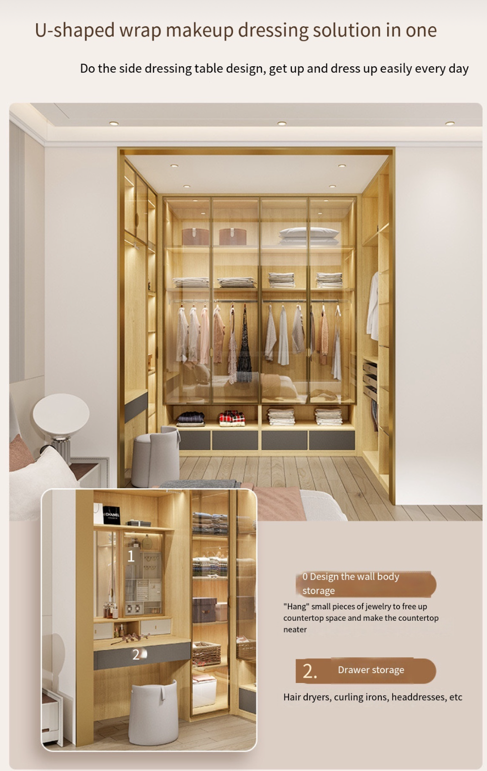 The Ultimate Master Bedroom Wardrobe: U-shaped Design Brilliance