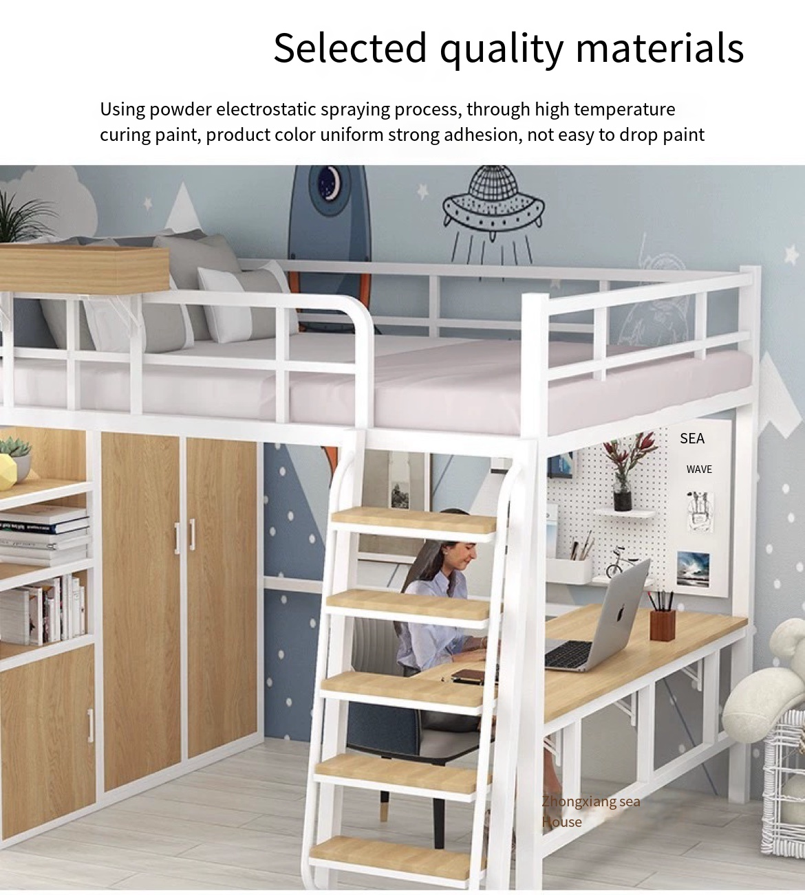 Elevate Your Lifestyle: Full Solid Wood Loft Bed with Bed, Desk, and Wardrobe - Hassle-Free Delivery & Installation Included