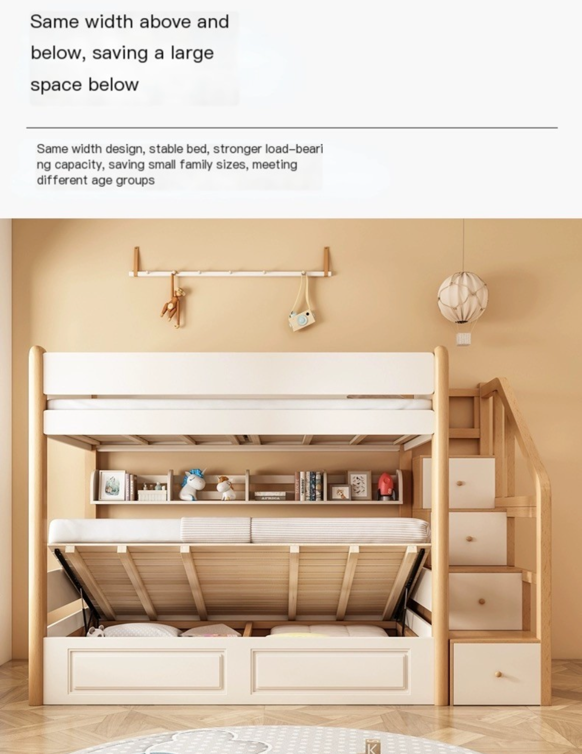 Sleep & Store in Style: Children's High and Low Bed with Double Bunk - Delivered and Installed for You