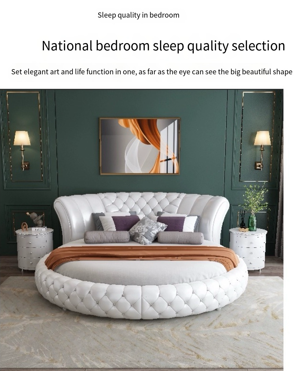 Sleep Like Royalty: Big Round Bed with a Touch of European Luxury. Free Delivery and Installation.