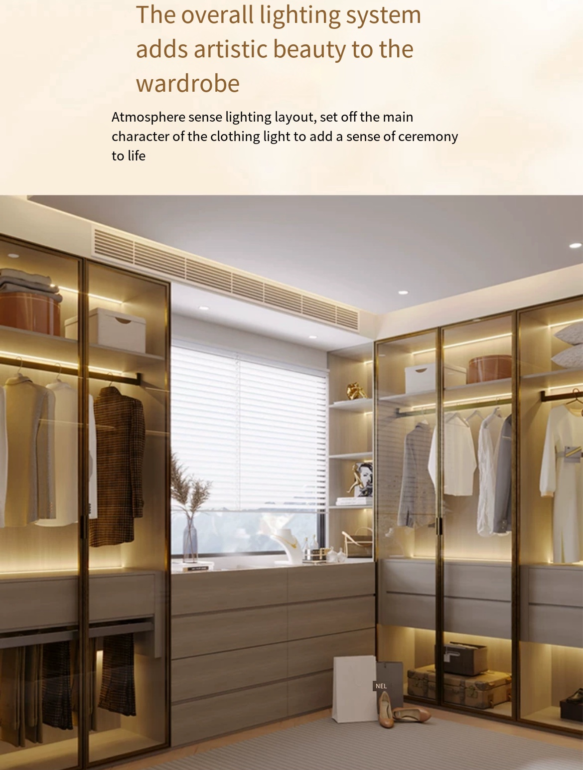 Step into Luxury: Custom Glass Door Bedroom walk-in Wardrobe