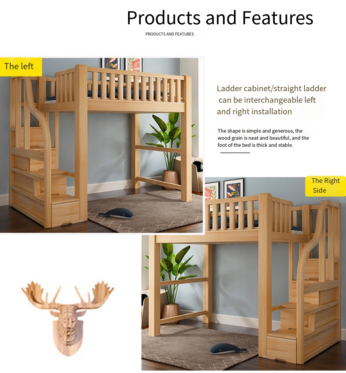 Maximize Your Dorm Room Imported Solid Wood Loft Bed with Desk - We Deliver, We Install