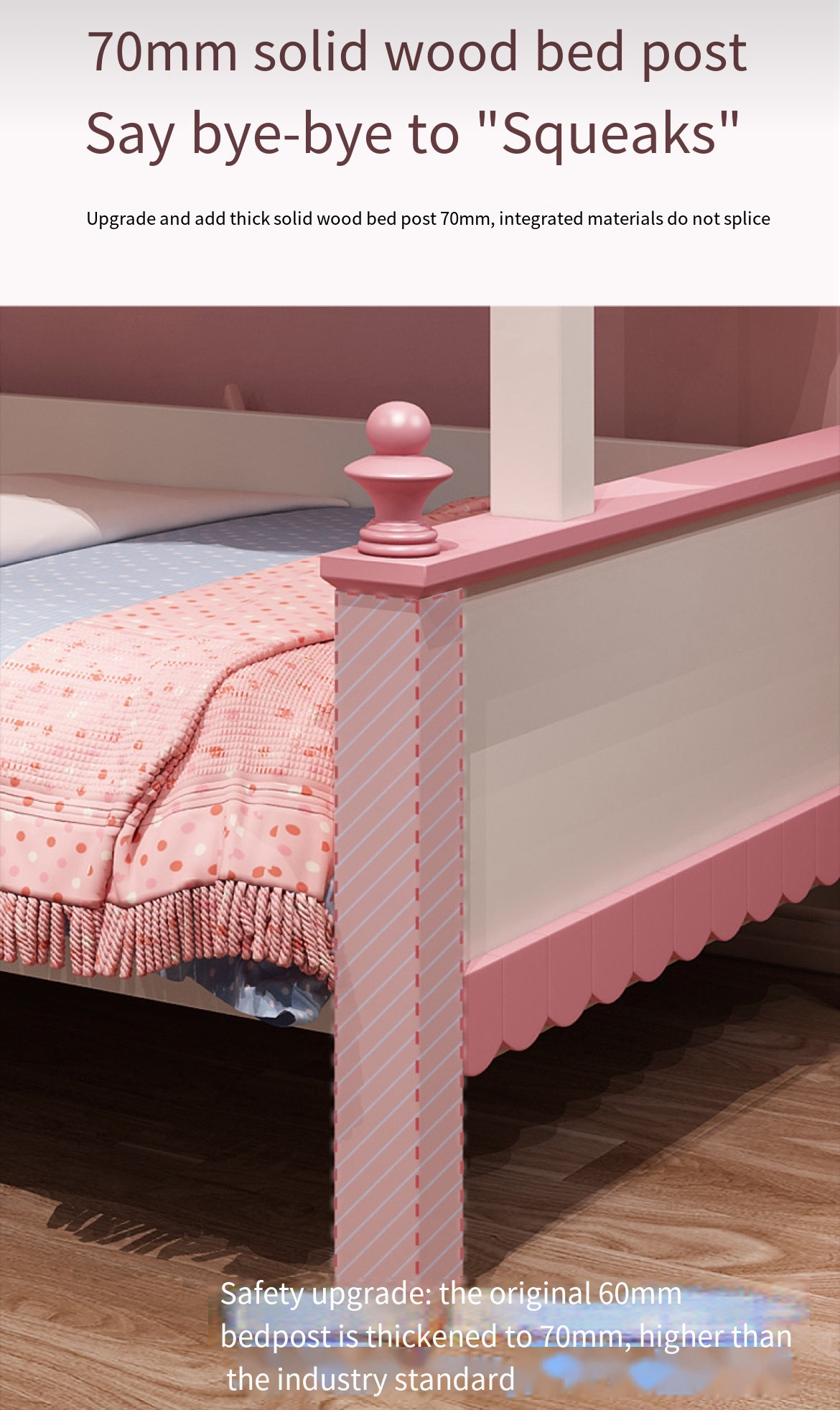 Children's Up and Down Princess Bed with Detachable Slide - Delivered and Installed