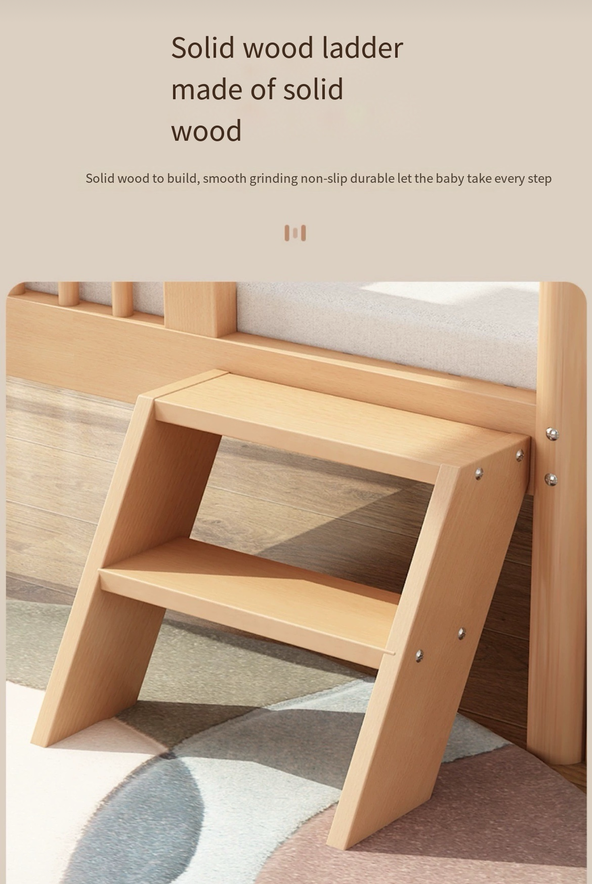 Safety First: Beech Children's Bed with Guardrail - Installation & Delivery Included