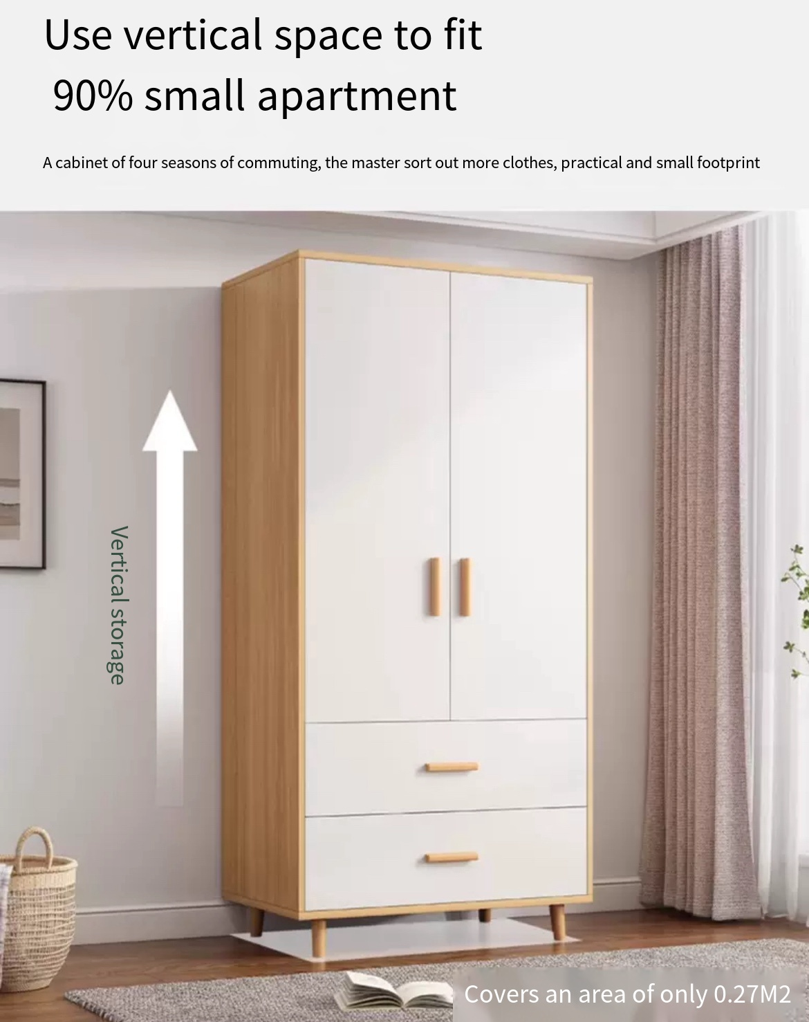 Space-Saving Elegance: Modern 2/6-Door Wardrobe for Stylish Small Apartments