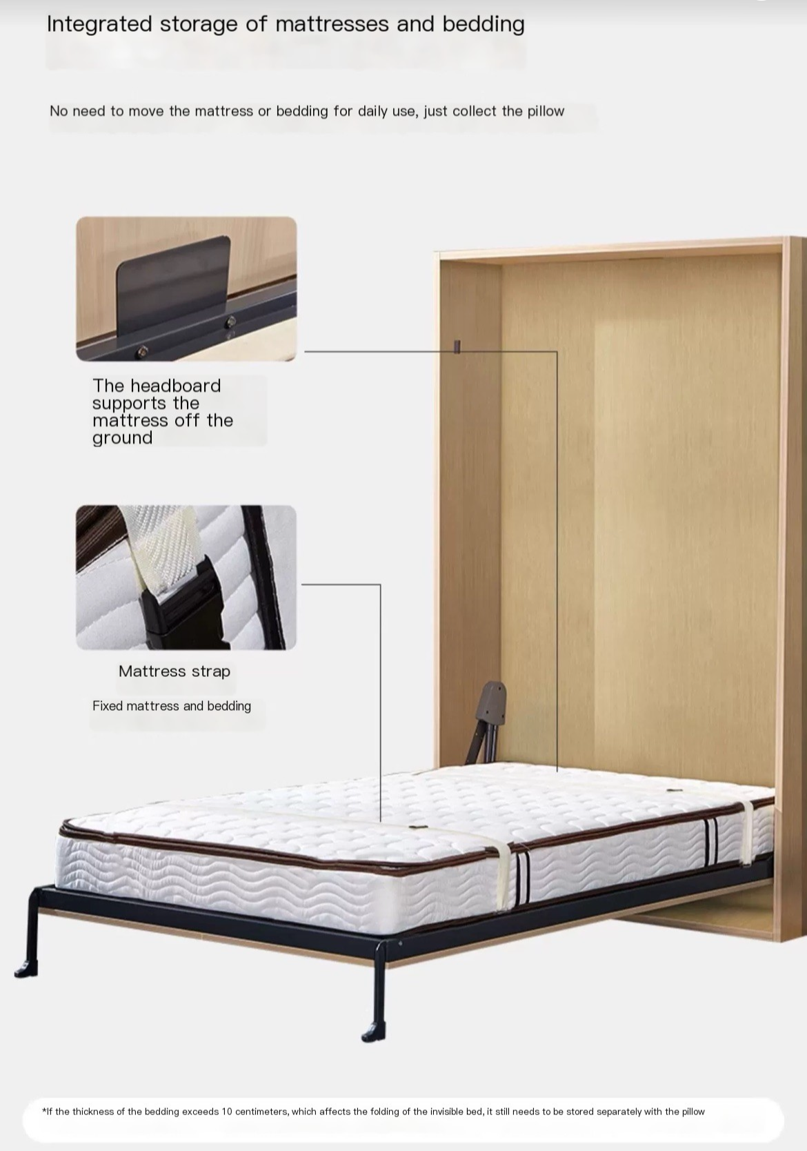 Maximize Your Space: Electric Hidden Murphy Bed & Multi-Functional Wall Cabinet - Delivered and Assembled for Your Convenience