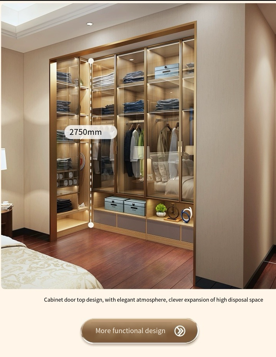 Step into Luxury Living with Our Mag Glass Door Wardrobe