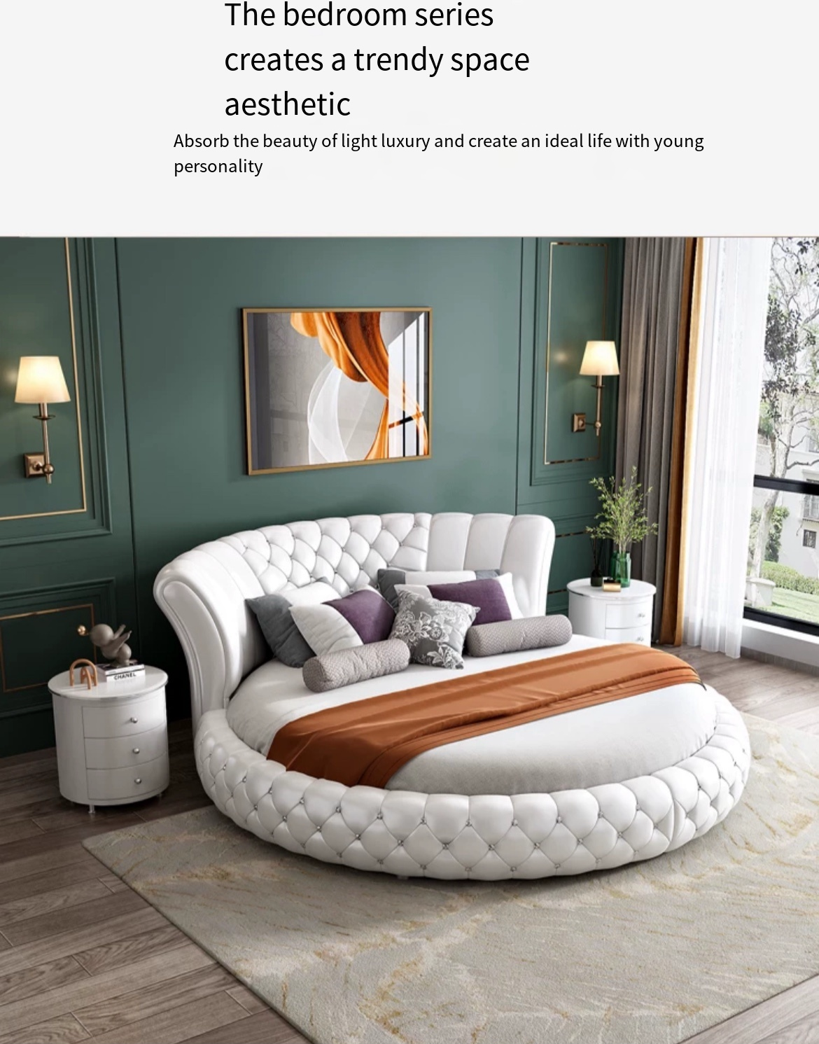 Sleep Like Royalty: Big Round Bed with a Touch of European Luxury. Free Delivery and Installation.