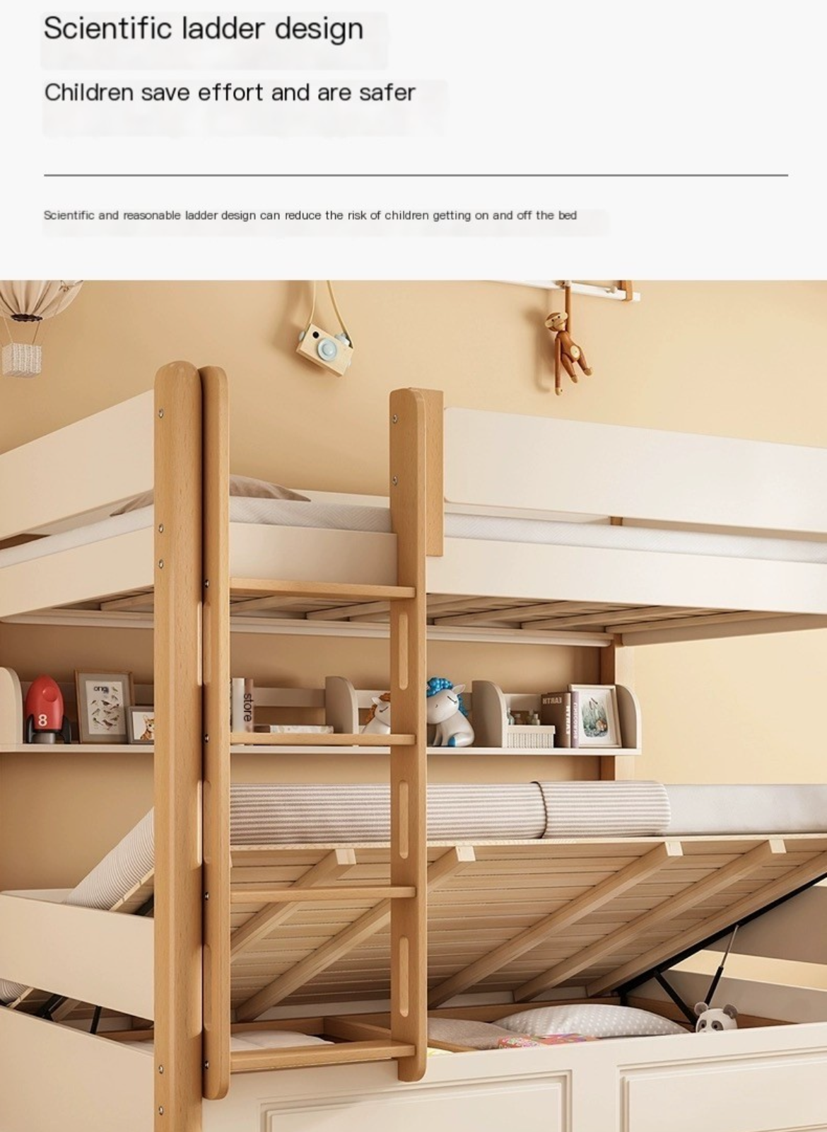 Sleep & Store in Style: Children's High and Low Bed with Double Bunk - Delivered and Installed for You