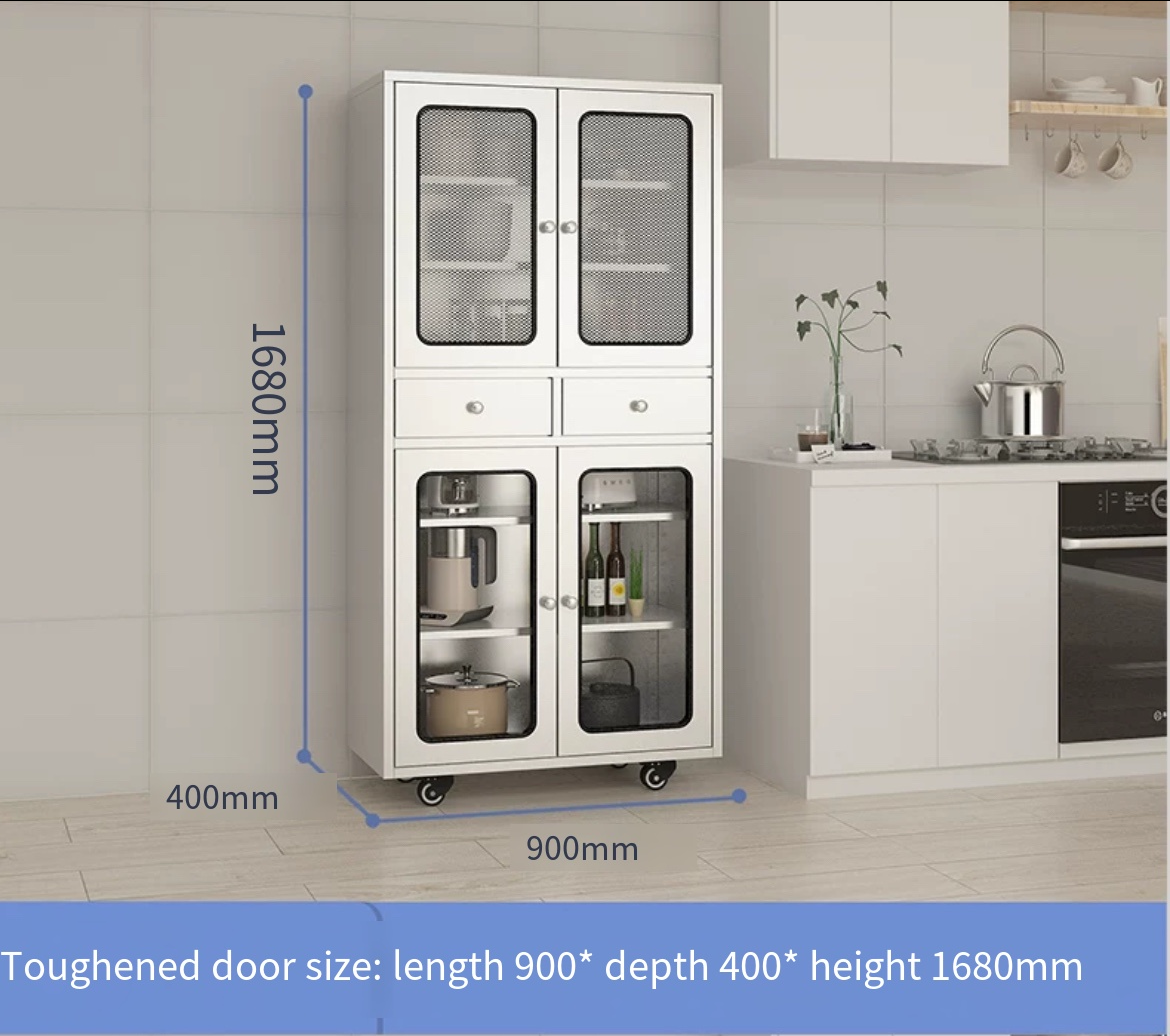 Sleek and Organized: 304 Stainless Steel Kitchen Cupboard with Drawer.