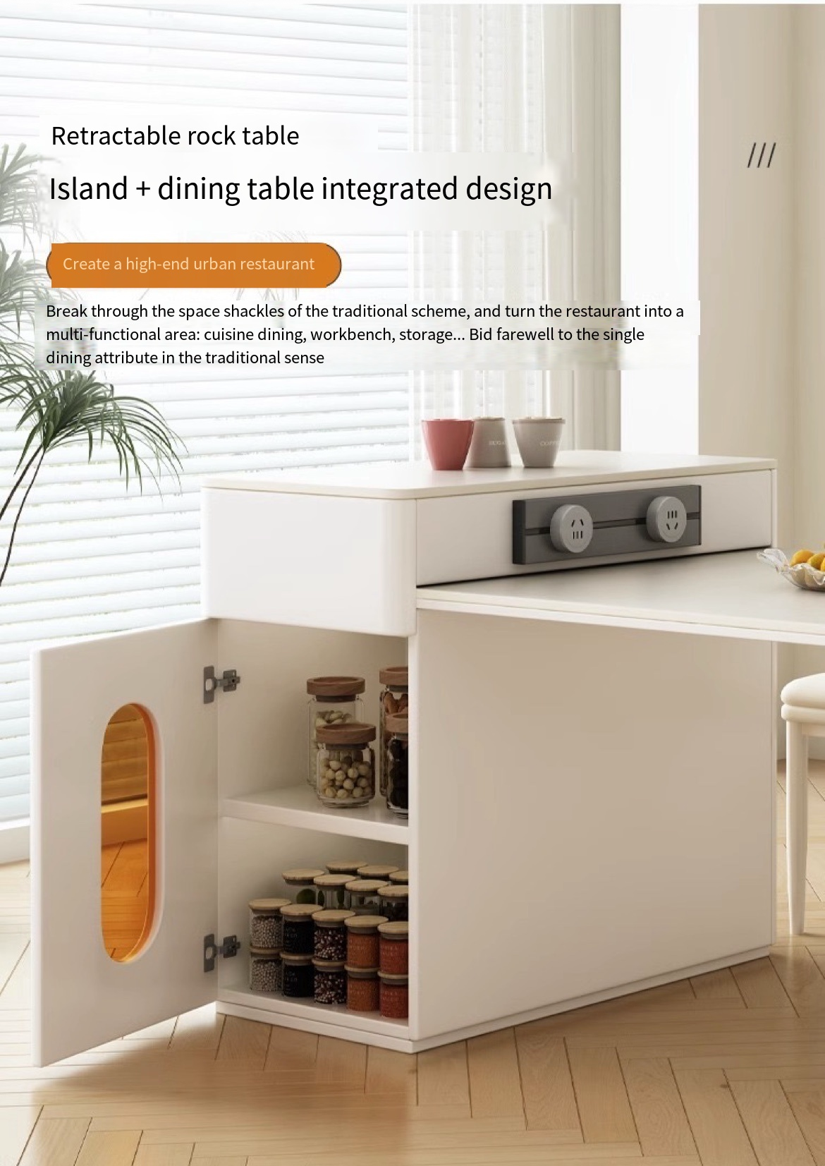 Simplify Meal Prep with Style: Small Apartment Island Table and chair set