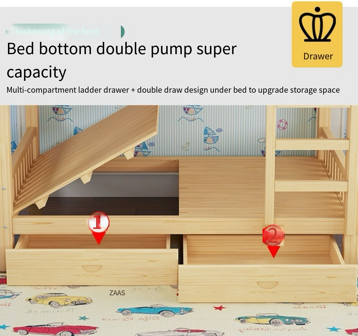 Transform Your Space with Small Size Upper and Lower Bunk Beds – The Ultimate Double Decker Solid Wood Bed for Both Adults and Kids