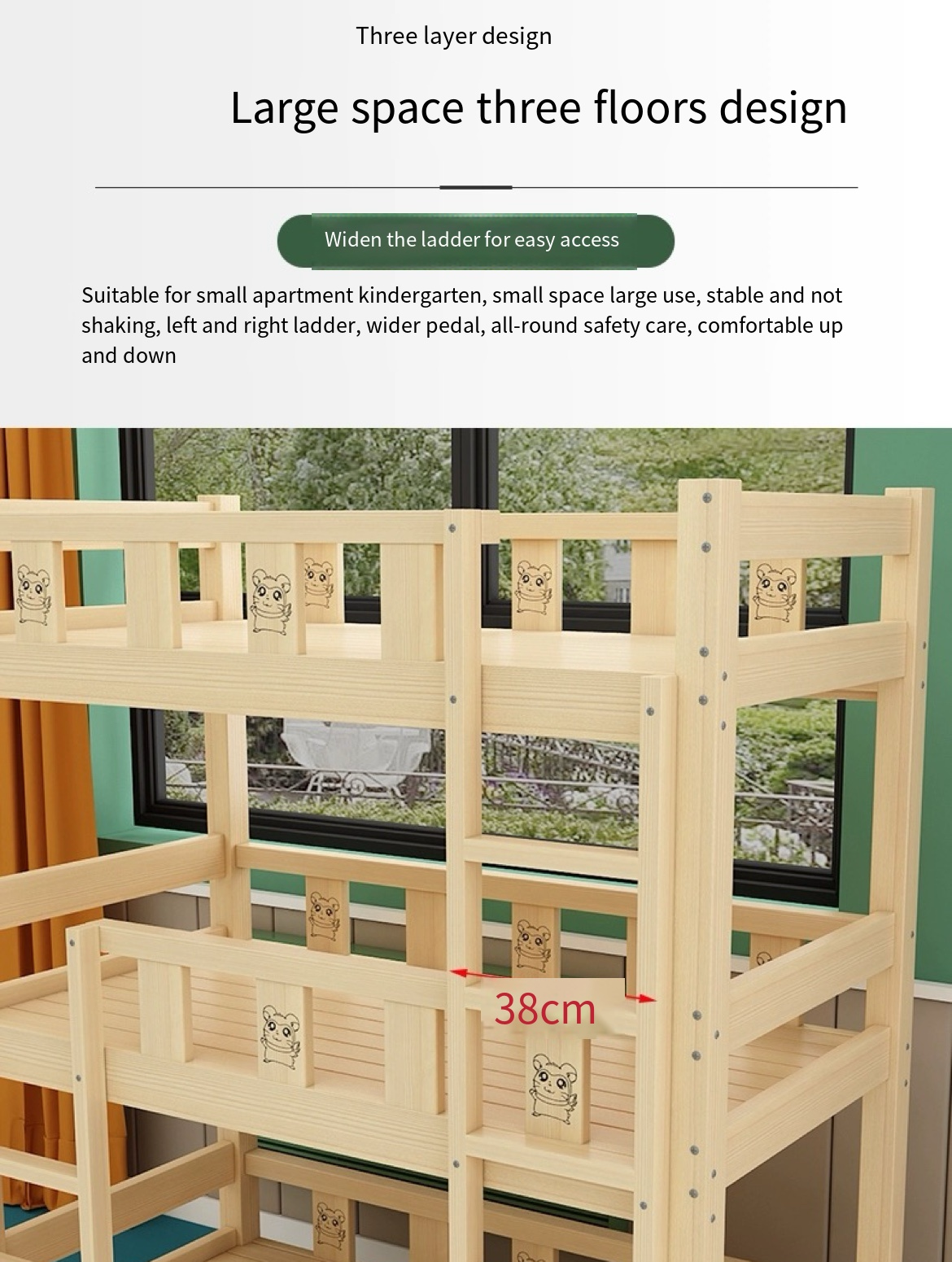 Triple the Comfor: Upper, Middle, and Lower Bunk Beds for All Ages