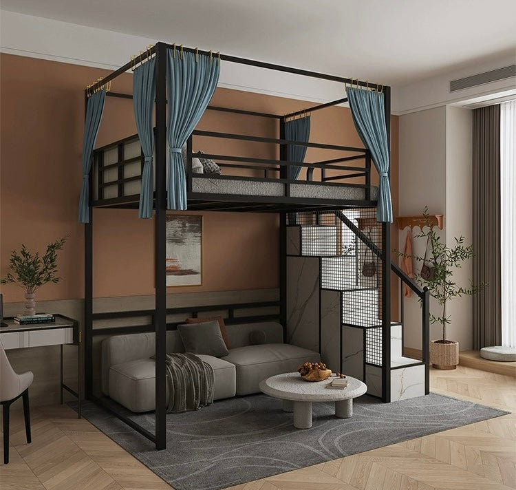 The Loft Life Made Easy: Iron High and Low Bed with Table, Delivered and Assembled