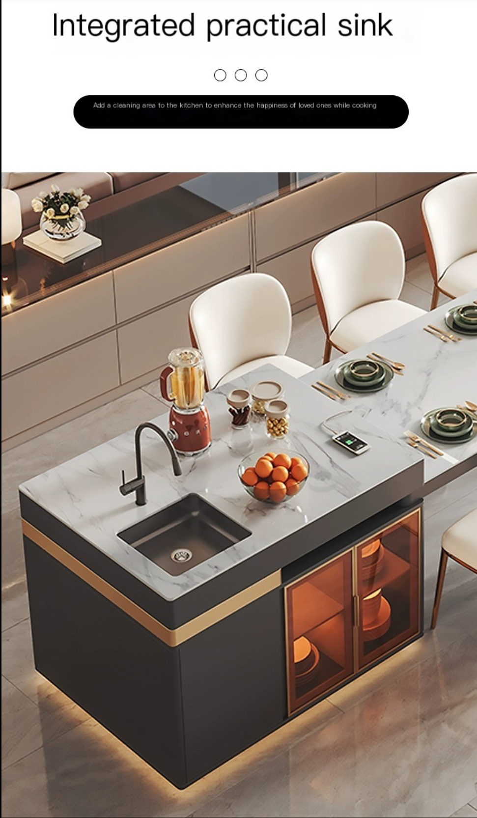 Transform Your Kitchen with our Multifunctional Slate Center Island and Dining Table