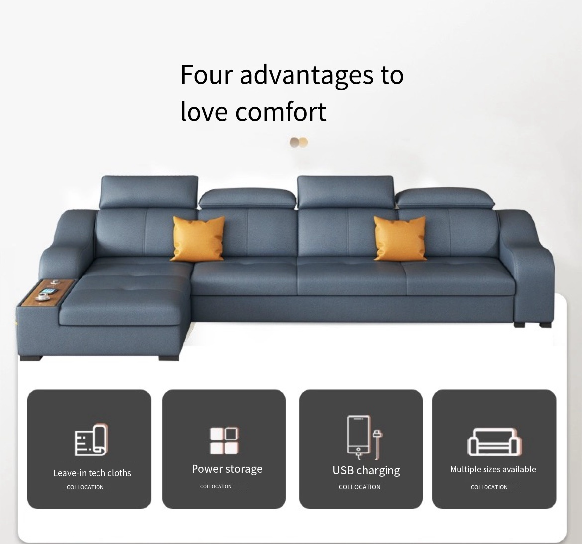 Smart Design, Easy Living: Wash-Free Fabric Sofa Bed with Storage