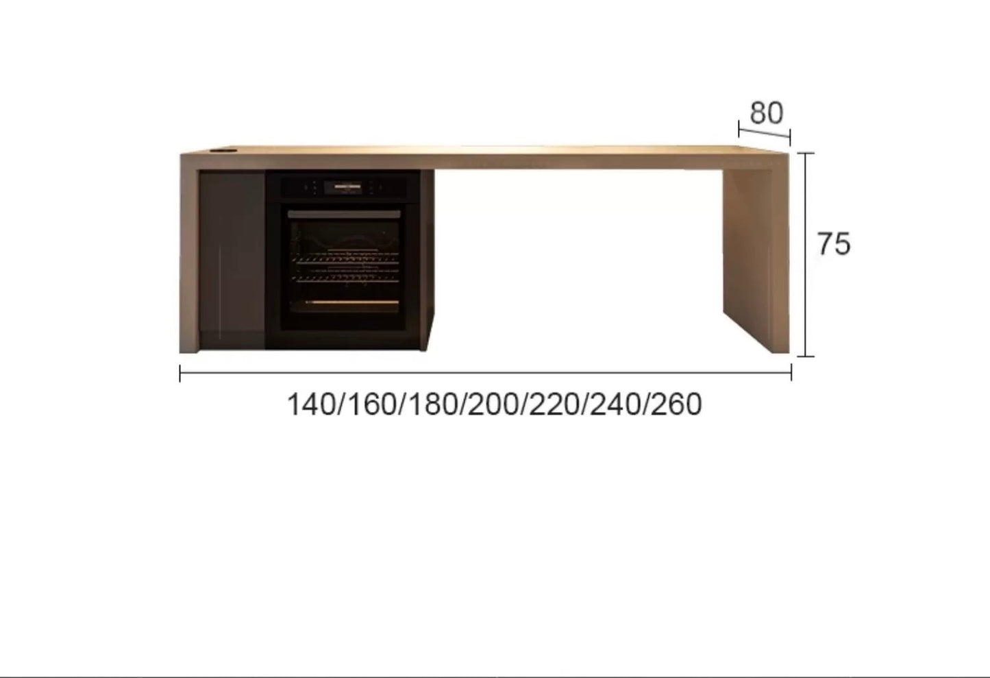 Upgrade Your Dining Experience with Our Inverted Integrated Table Design.180*80*75cm