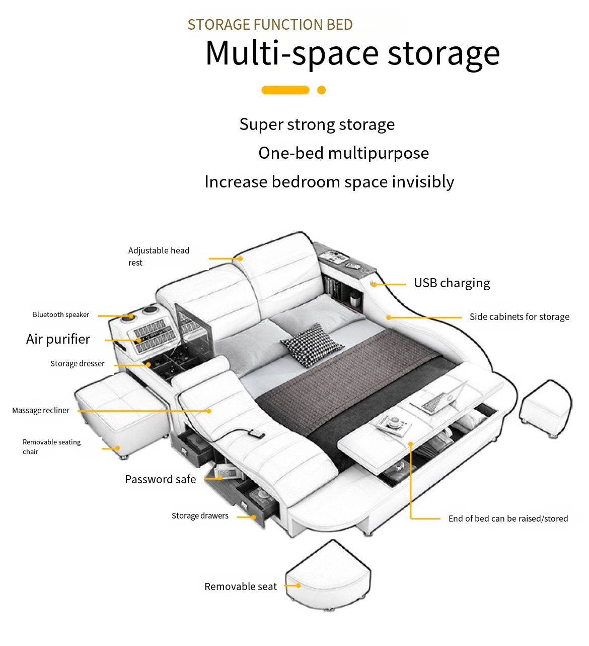 Elevate Your Bedroom Experience: European Style Tatami Bed with Smart Features - Delivered and Installed for You