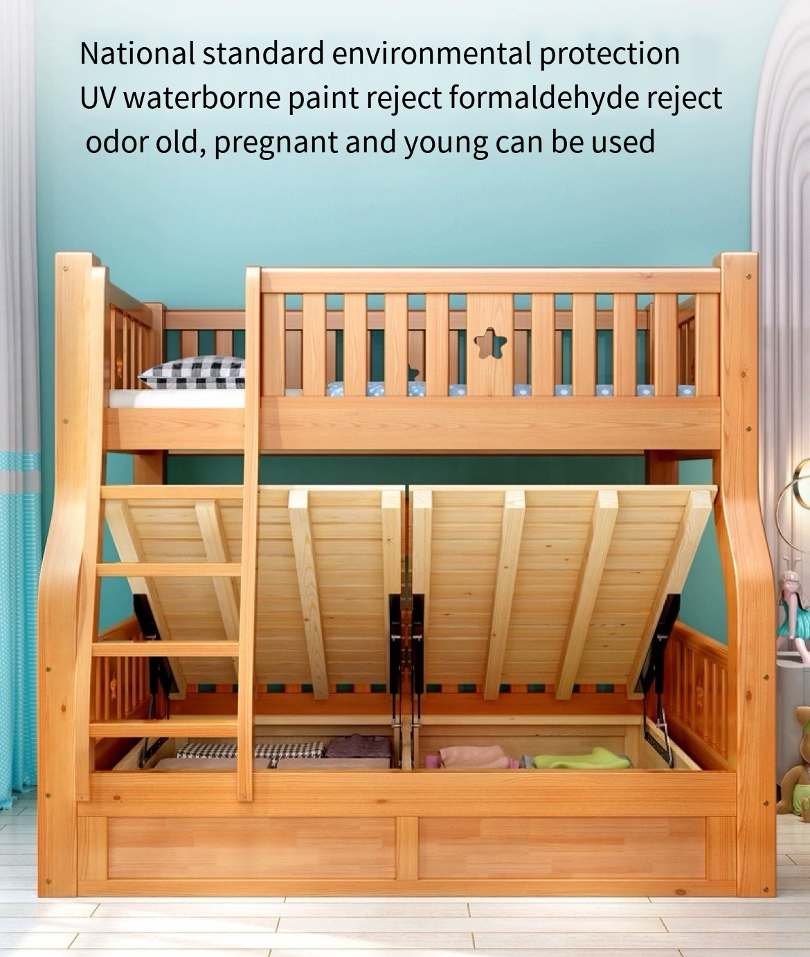 Solid Wood Bunk Beds: Elevate Your Space with Double Bed Versatility - we deliver and Install