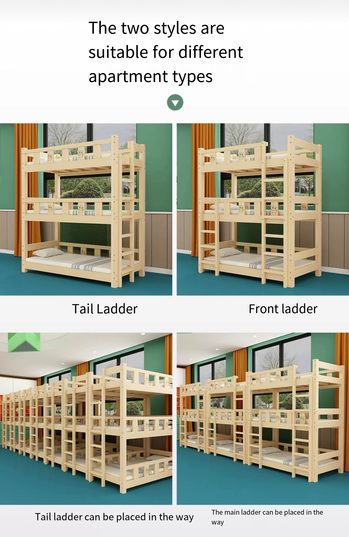 Triple the Comfor: Upper, Middle, and Lower Bunk Beds for All Ages