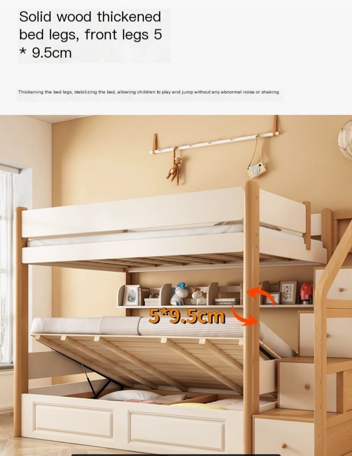 Sleep & Store in Style: Children's High and Low Bed with Double Bunk - Delivered and Installed for You