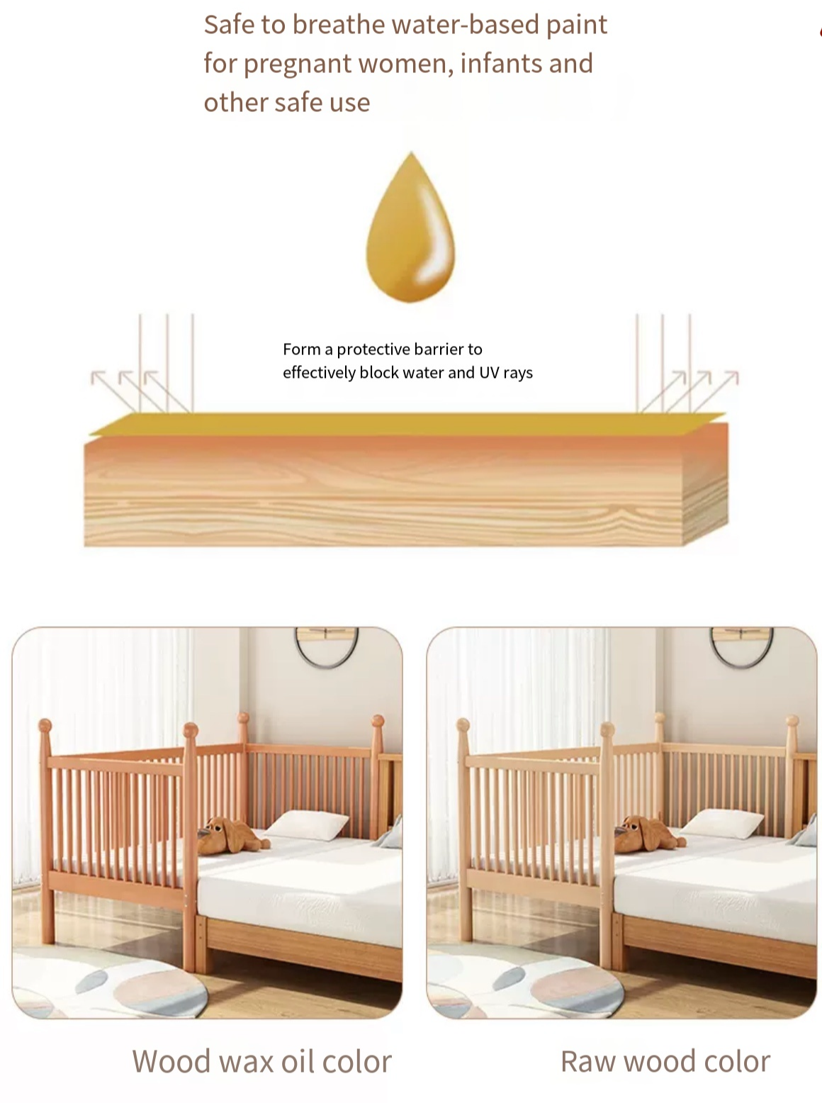 Safety First: Beech Children's Bed with Guardrail - Installation & Delivery Included