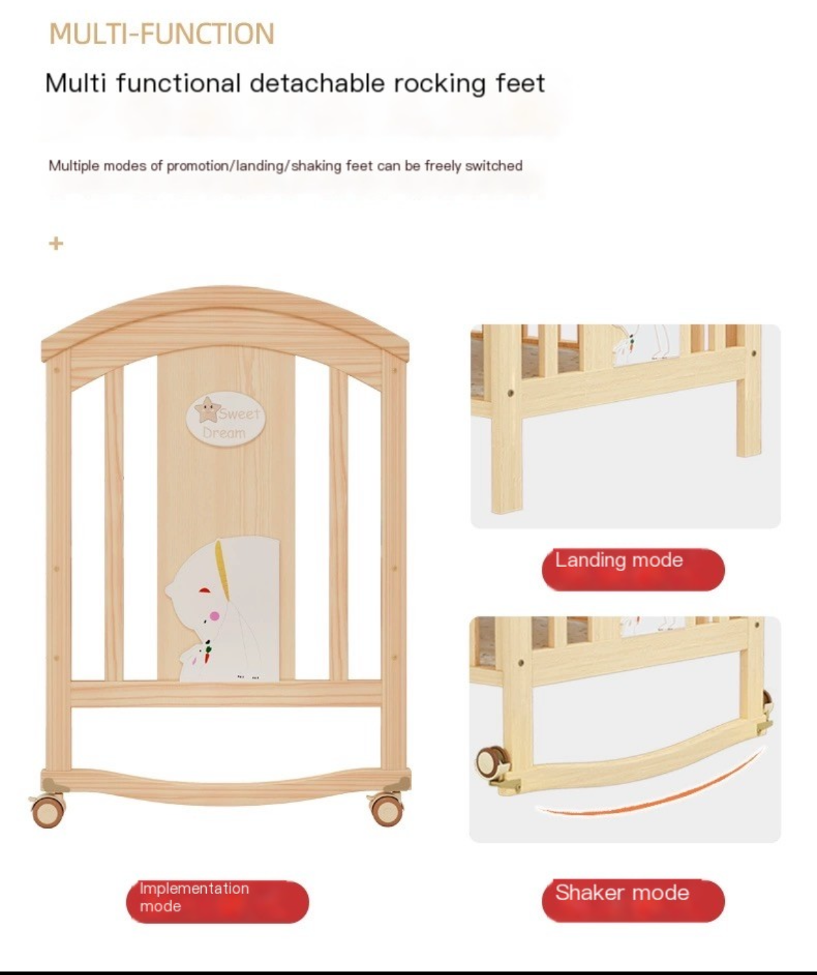 Experience Ultimate Baby Comfort with Our Multifunctional Solid Wood Cradle Bed