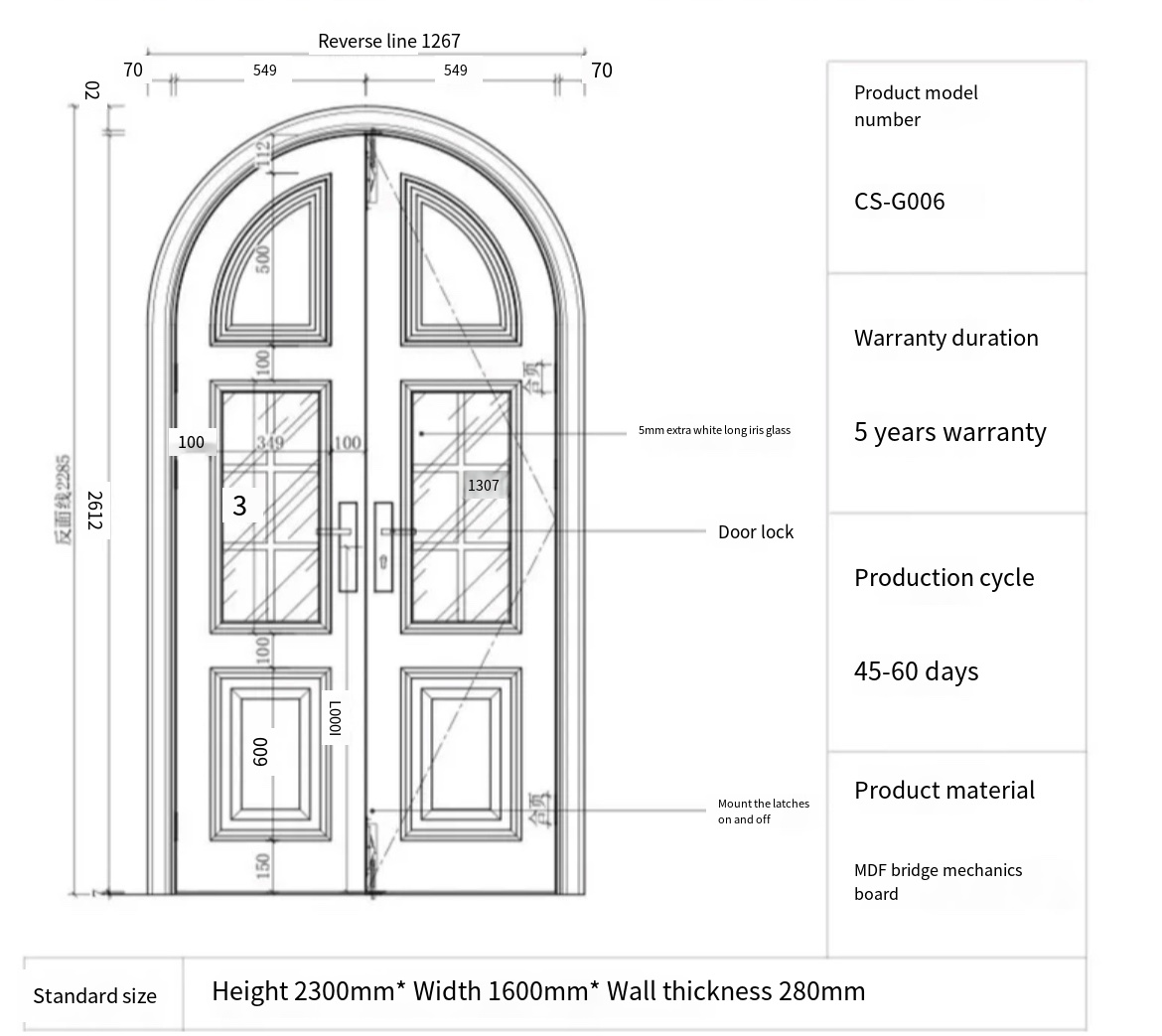 Crafted Elegance: Custom Arc Arched Painted Door for Your Stylish Living Spaces