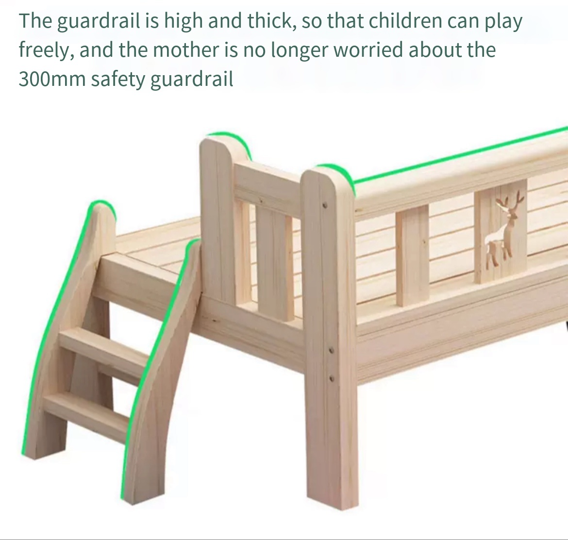 Safe and Stylish: Single Bed for Kids with Guardrail - Hassle-Free Installation and Delivery