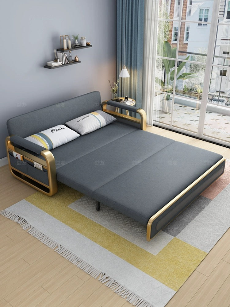 Space-Saving Wonder: Dual-Purpose Sofa Bed with Foldable Storage