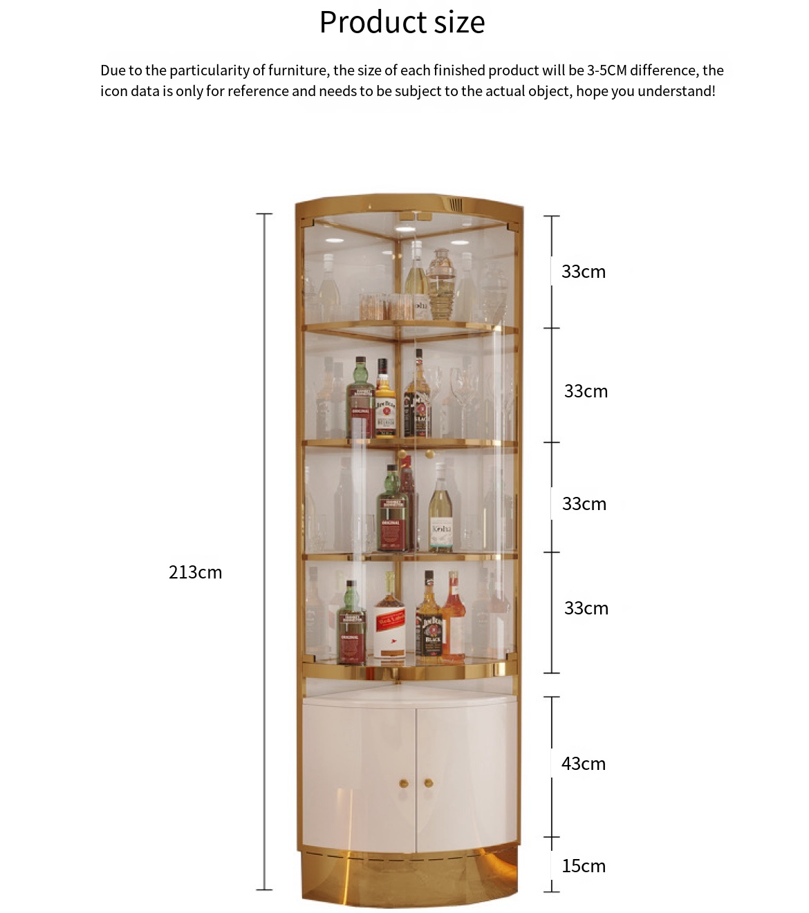 Modern European Light Luxury Stainless Steel Wine Cabinet