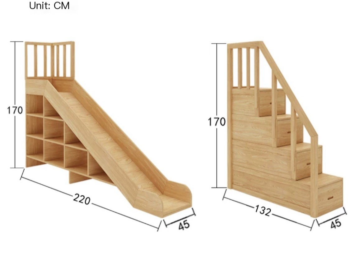 Climb, Slide, and Dream: All Solid Wood Treehouse Bed - A Magical Space for Your Children