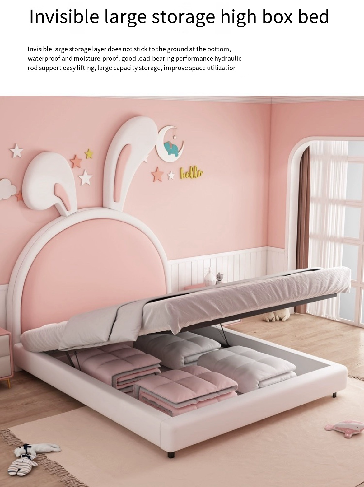 Solid Wood Elegance: The Leather Bed Fit for Your Little Princess - We Deliver, We Install!