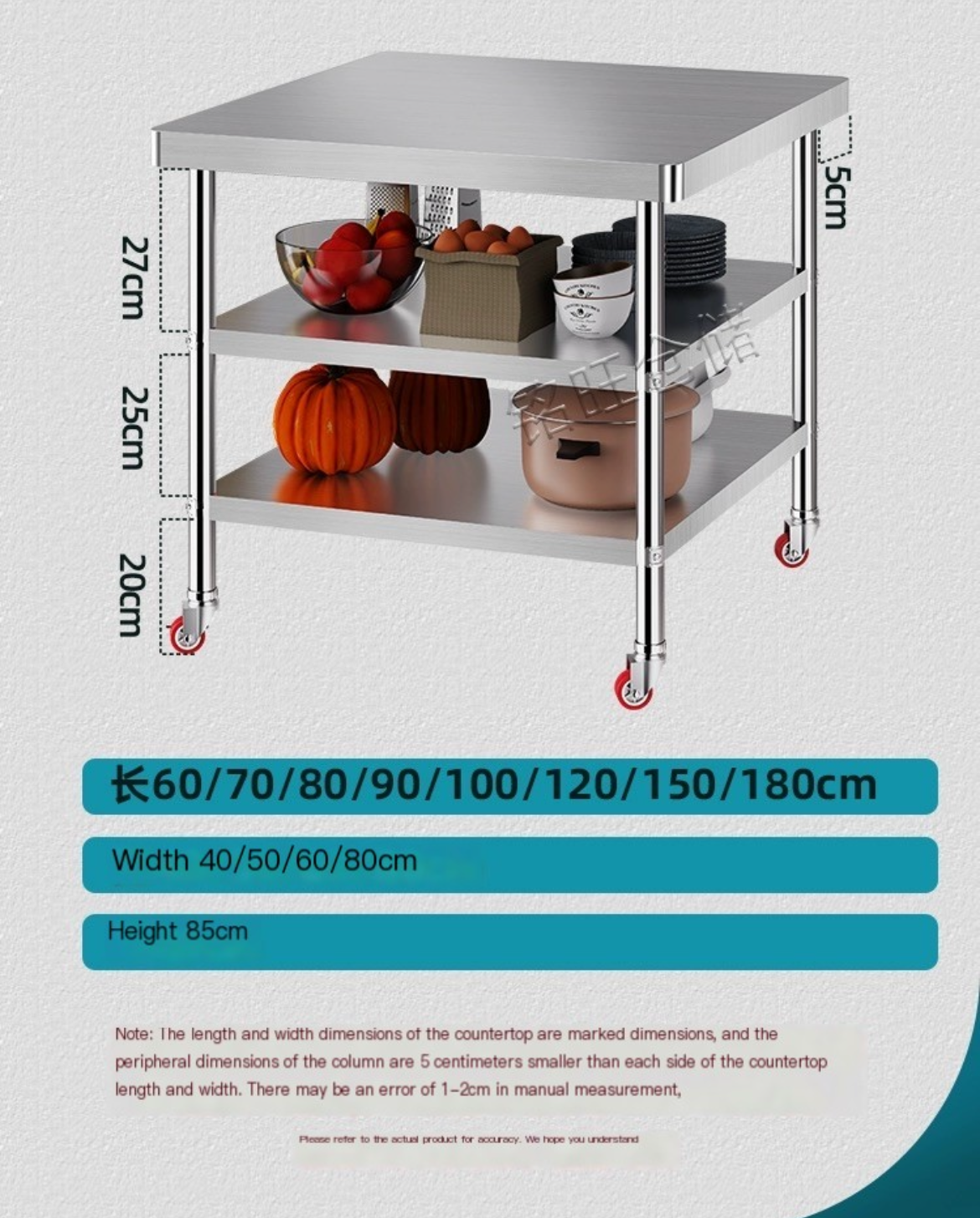 Elevate Your Cooking Space with our Commercial Load-Bearing Table.100*60*80cm