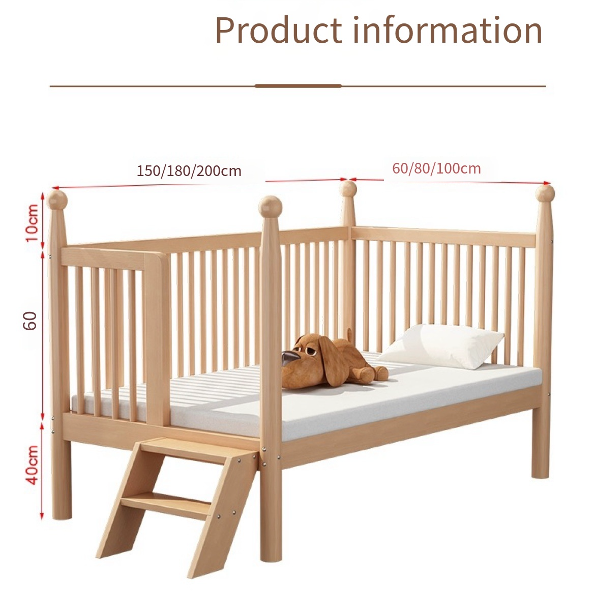 Safety First: Beech Children's Bed with Guardrail - Installation & Delivery Included