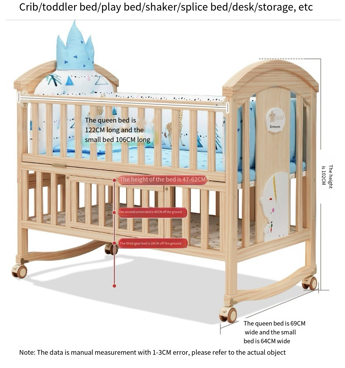 Experience Ultimate Baby Comfort with Our Multifunctional Solid Wood Cradle Bed