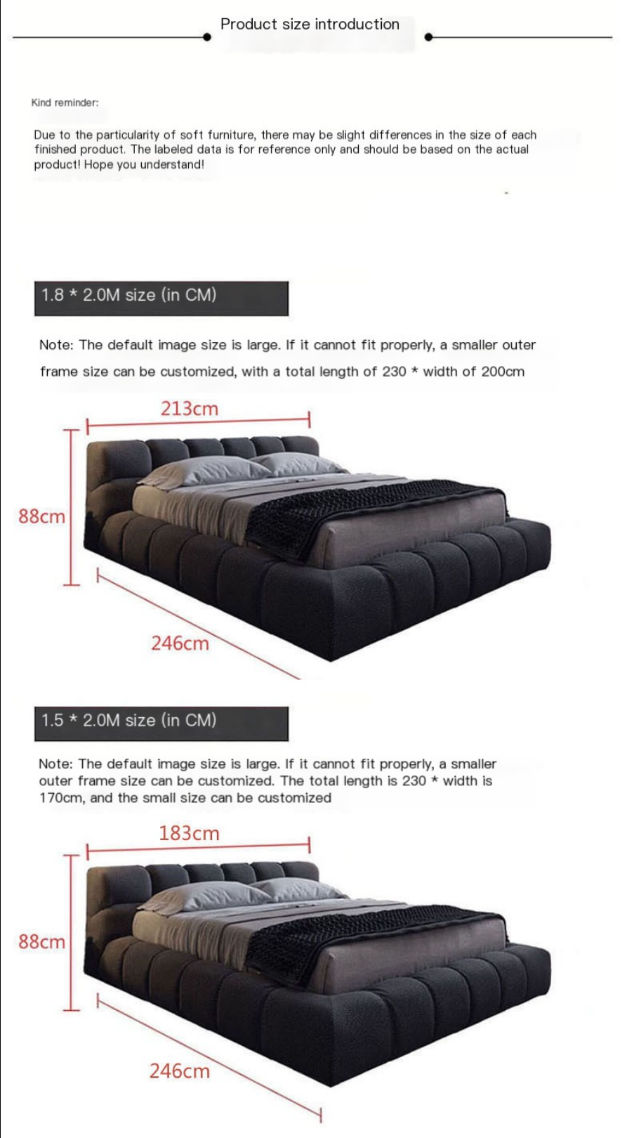 Elevate Your Sleep: Modern Nordic Fabric Bed with Italian Solid Wood Tatami. Delivered and installed for you