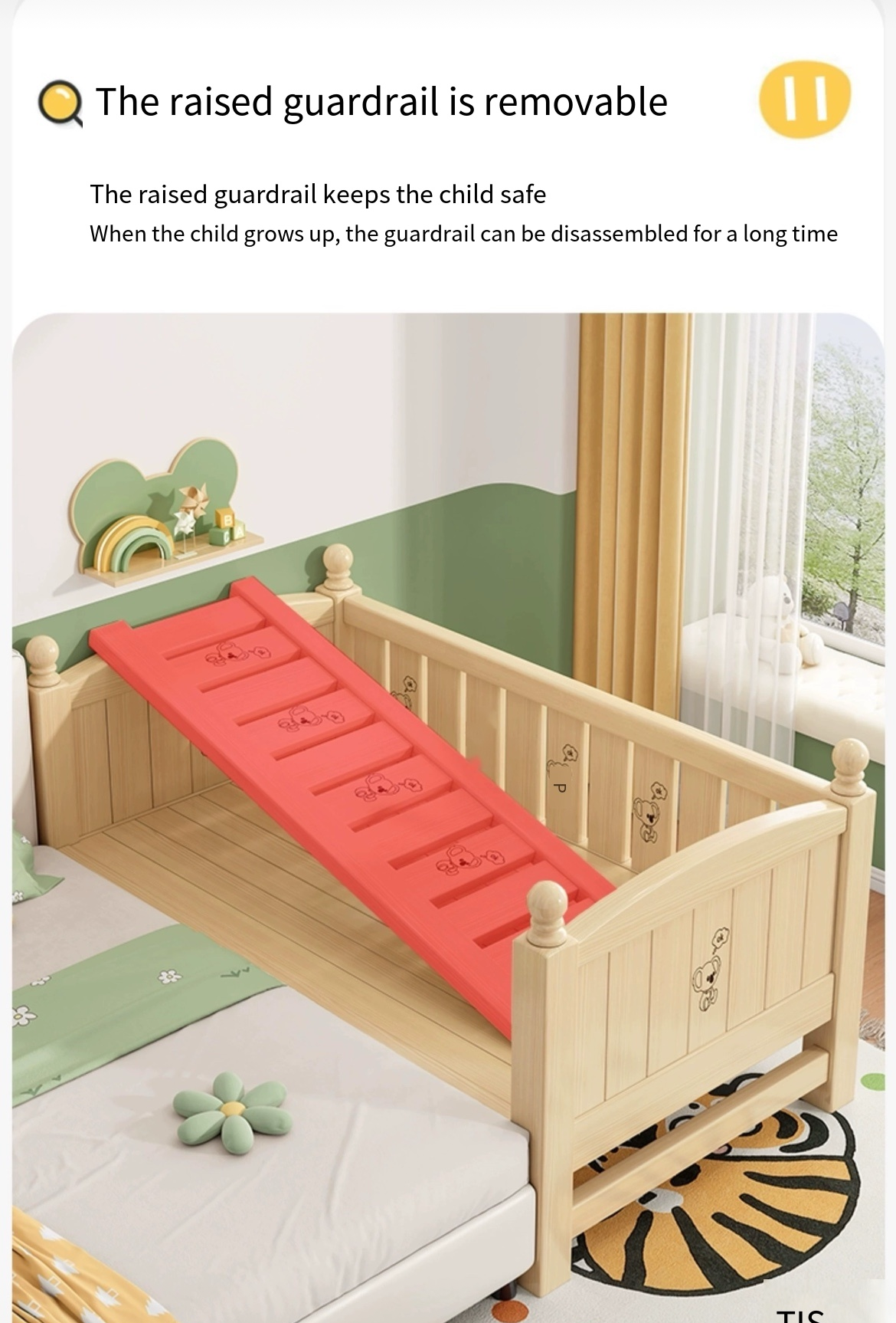 Transform Your Child's Room with a Custom Solid Wood Splicing Bed - Installation and Delivery Included