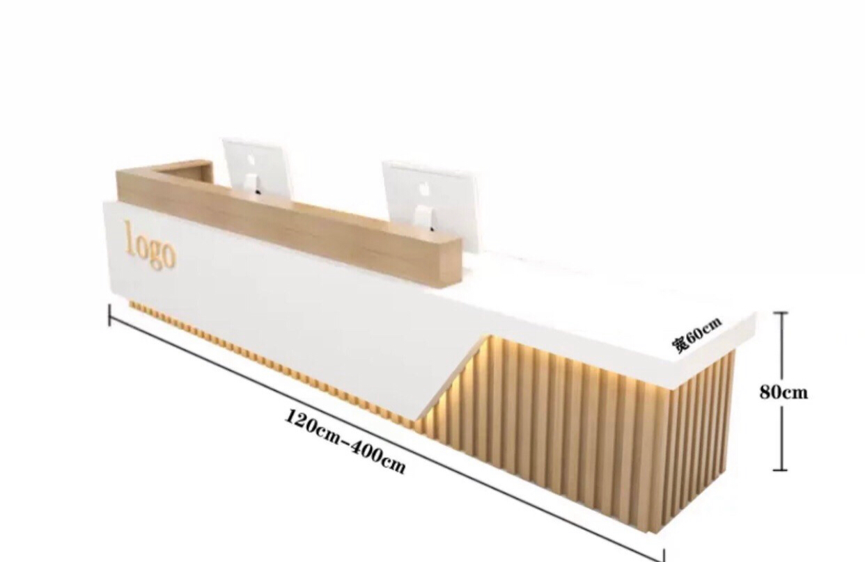 Modern Reception Desk:Standard for Company Front Desk, Hotel Lobby, Bar, Billiard Hall, Cashier Desk, and More. 100*60*100cm