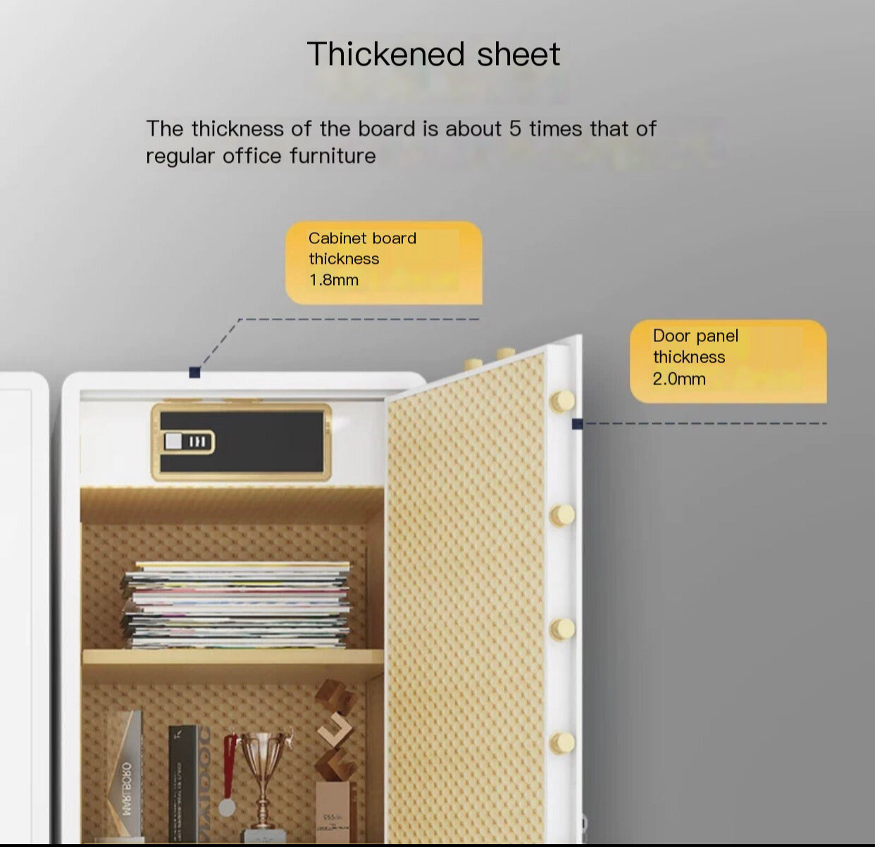 All-Steel Household Safe: Large 1m/1.2m/1.5m Anti-Theft Safe with Password and Fingerprint Lock, Ideal for Home and Office Use