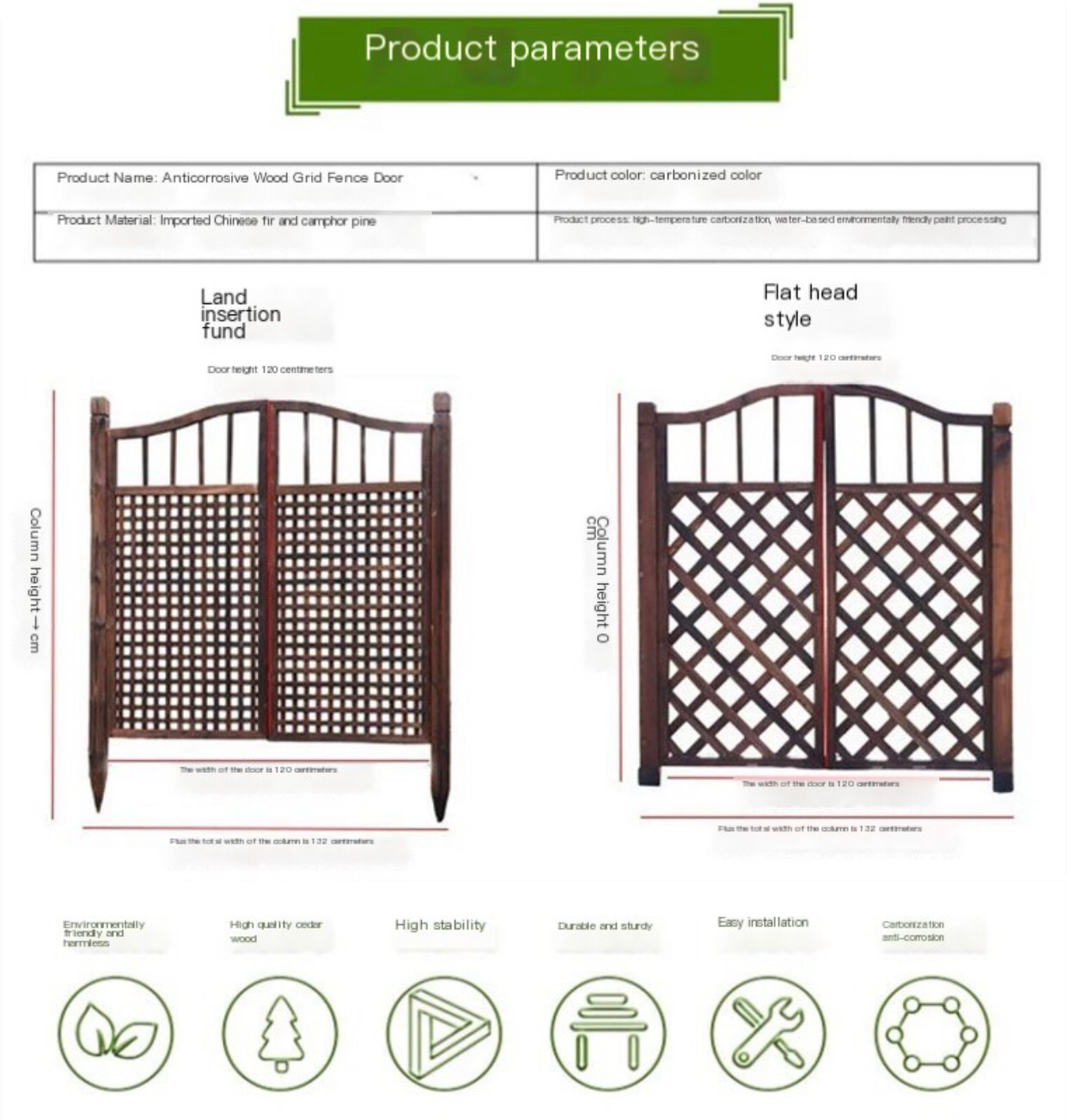 Elegant Outdoor Wooden Fence Door: Durable and Anti-Corrosion Garden Gate for Your Vegetable Garden and Yard